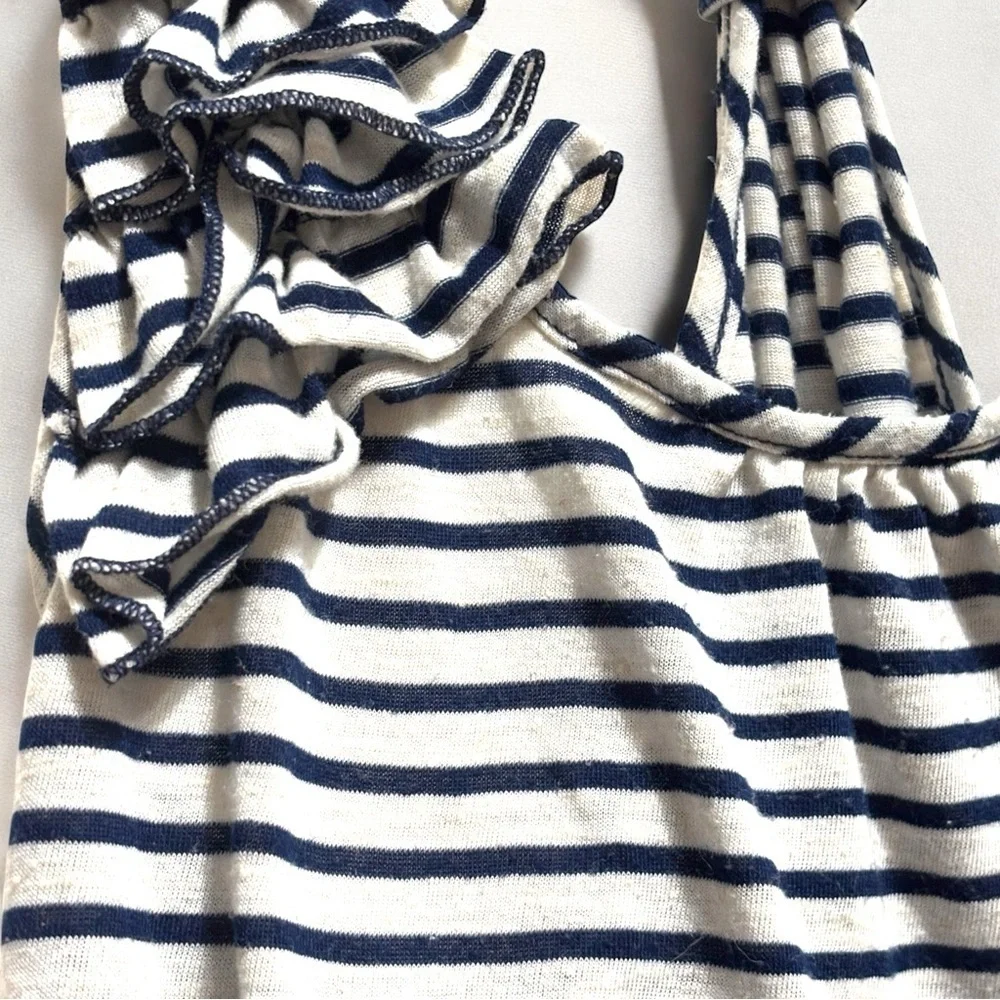 Striped Racerback Top with Ruffle Detail - Picture 3 of 10